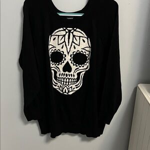 Torrid Black and White Skull Sweater